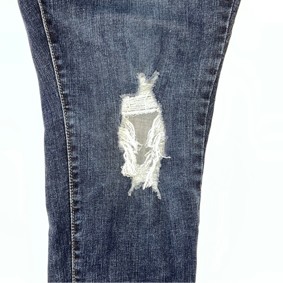 LEVIS WOMENS 711 Skinny Jeans Destructed Destroyed High Rise Sz 20 Dark  Wash - Picture 11 of 11